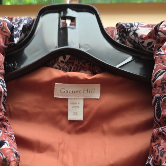 Garnet Hill Floral Puffer Jacket - Brown - Picture 4 of 5